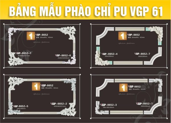 Bảng Mẫu phào chỉ PU VGP 161