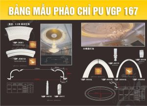 Bảng Mẫu phào chỉ PU VGP 167