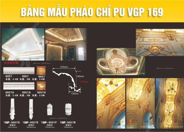 Bảng Mẫu phào chỉ PU VGP 169