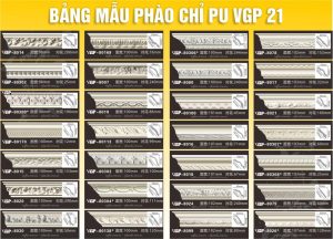 Bảng Mẫu phào chỉ PU VGP 21