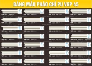 Bảng Mẫu phào chỉ PU VGP 45