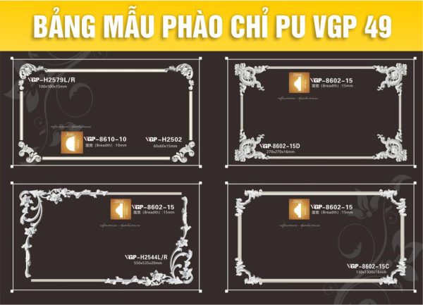 Bảng Mẫu phào chỉ PU VGP 49