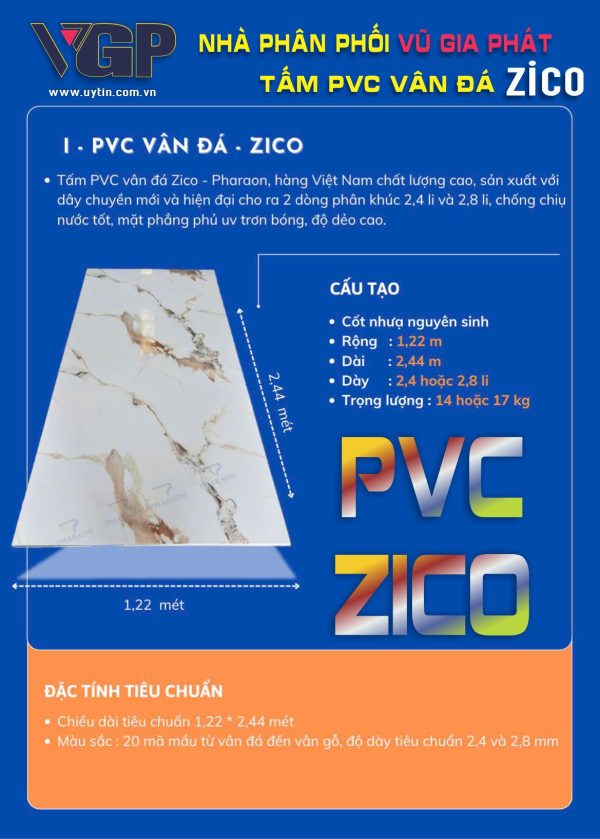 Tấm nhựa PVC Zico